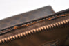 Authentic CELINE Macadam Blason Pattern Clutch Bag PVC Leather Brown Junk 2486K