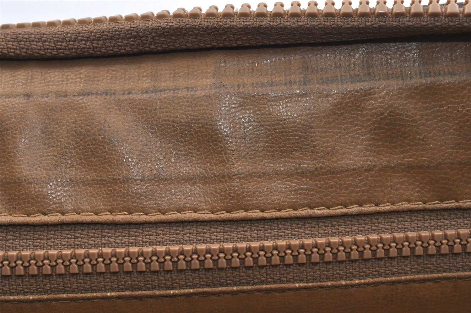 Authentic CELINE Macadam Blason Pattern Clutch Bag PVC Leather Brown Junk 2486K