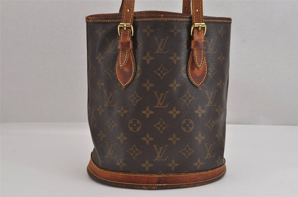 Authentic Louis Vuitton Monogram Bucket PM Shoulder Tote Bag M42238 Junk 2487J