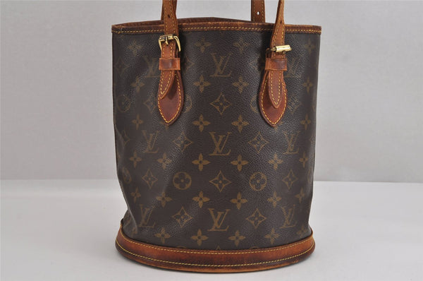 Authentic Louis Vuitton Monogram Bucket PM Shoulder Tote Bag M42238 Junk 2487J