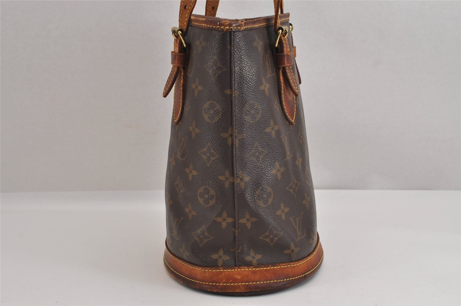 Authentic Louis Vuitton Monogram Bucket PM Shoulder Tote Bag M42238 Junk 2487J