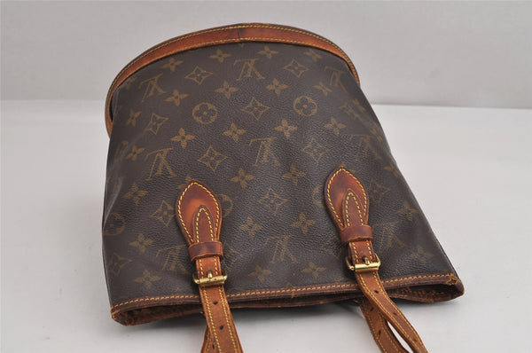 Authentic Louis Vuitton Monogram Bucket PM Shoulder Tote Bag M42238 Junk 2487J