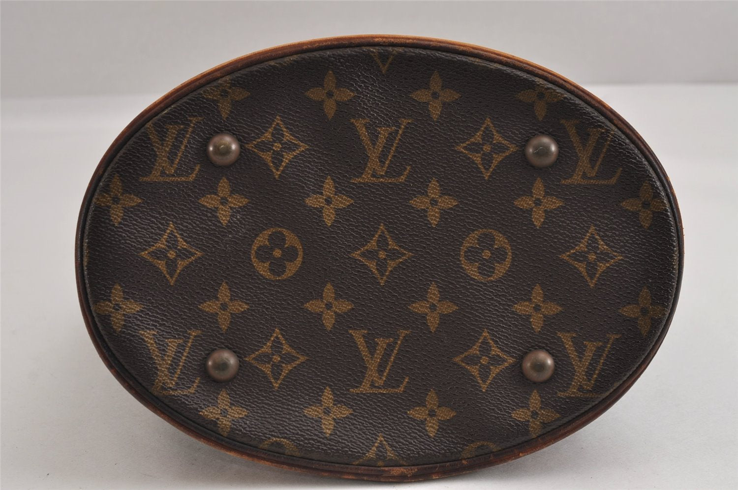 Authentic Louis Vuitton Monogram Bucket PM Shoulder Tote Bag M42238 Junk 2487J