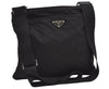 Authentic PRADA Nylon Tessuto Leather Shoulder Cross Body Bag Black 2488J