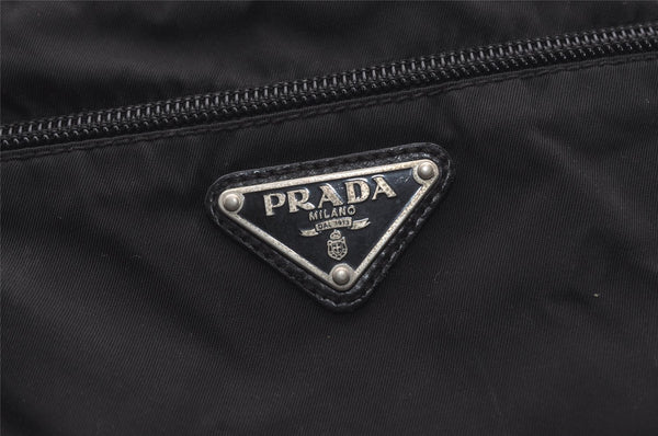 Authentic PRADA Nylon Tessuto Leather Shoulder Cross Body Bag Black 2488J