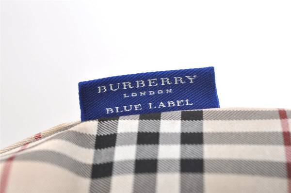 Authentic BURBERRY BLUE LABEL Check Tote Hand Bag Nylon Leather Beige 2488K