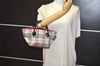 Authentic BURBERRY BLUE LABEL Check Tote Hand Bag Nylon Leather Beige 2488K