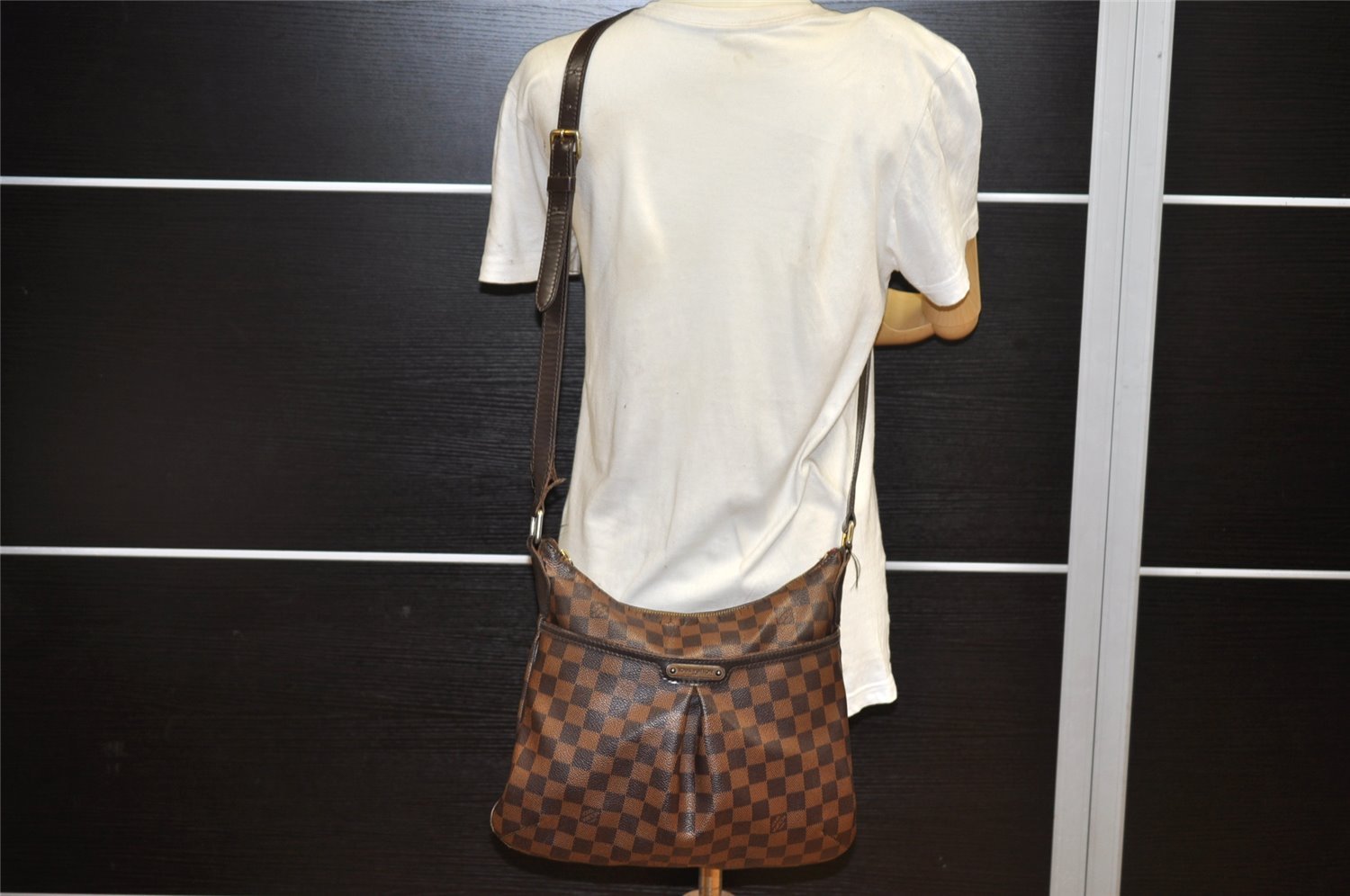 Authentic Louis Vuitton Damier Bloomsbury PM Shoulder Cross Bag N42251 LV 2489K