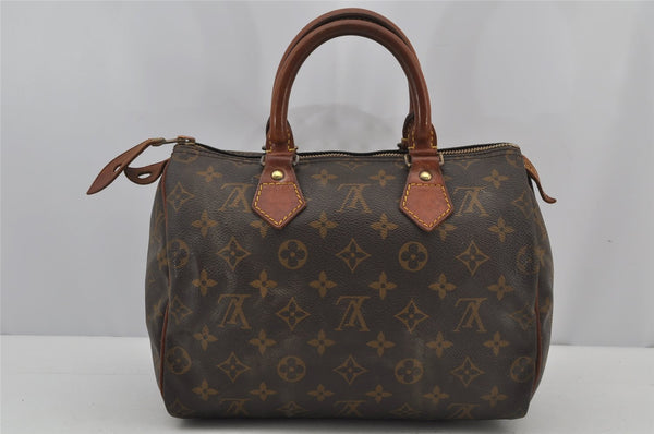 Authentic Louis Vuitton Monogram Speedy 25 Boston Hand Bag M41528 LV 2490J