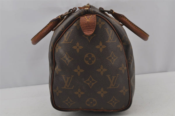 Authentic Louis Vuitton Monogram Speedy 25 Boston Hand Bag M41528 LV 2490J