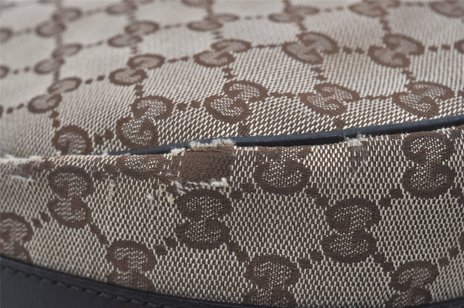 Authentic GUCCI Twins Shoulder Bag GG Canvas Leather 232962 Brown Junk 2492I