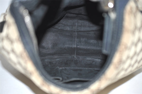 Authentic GUCCI Twins Shoulder Bag GG Canvas Leather 232962 Brown Junk 2492I