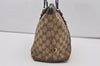 Authentic GUCCI Abbey Shoulder Tote Bag GG Canvas Leather 141470 Brown 2492J