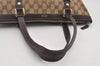 Authentic GUCCI Abbey Shoulder Tote Bag GG Canvas Leather 141470 Brown 2492J