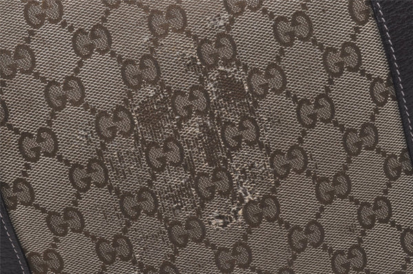 Authentic GUCCI Abbey Shoulder Tote Bag GG Canvas Leather 141470 Brown 2492J