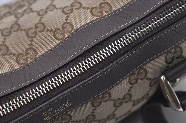 Authentic GUCCI Abbey Shoulder Tote Bag GG Canvas Leather 141470 Brown 2492J