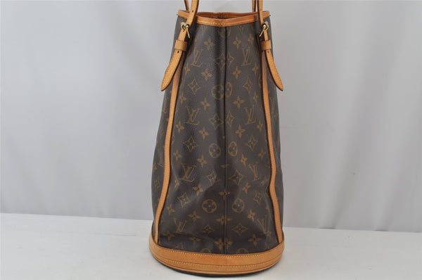 Authentic Louis Vuitton Monogram Bucket GM Shoulder Tote Bag M42236 Junk 2494J