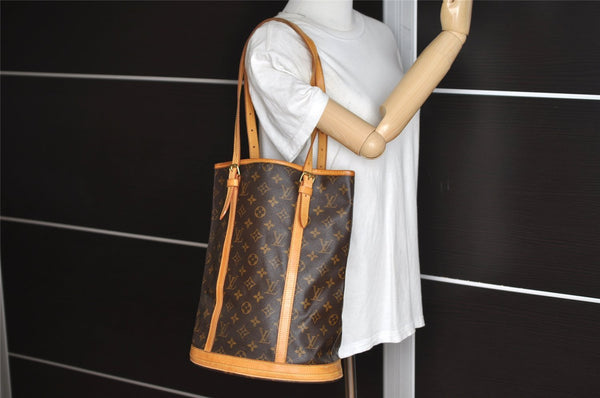 Authentic Louis Vuitton Monogram Bucket GM Shoulder Tote Bag M42236 Junk 2494J