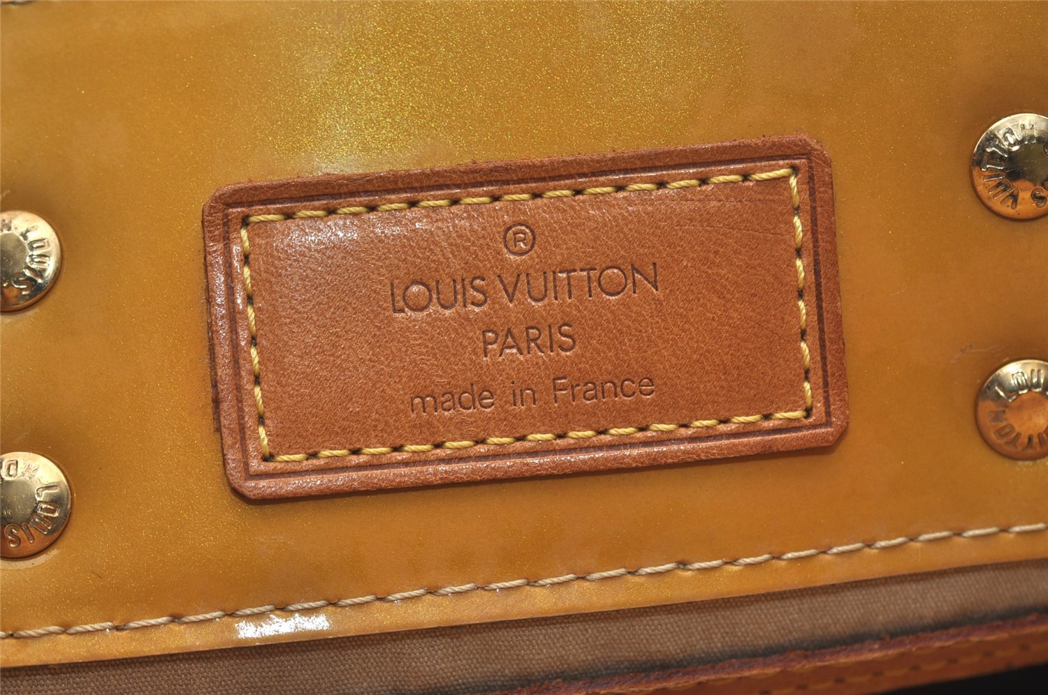 Authentic Louis Vuitton Vernis Reade PM Hand Tote Bag Yellow M91334 LV 2496J