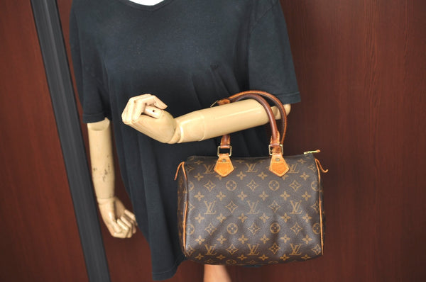 Authentic Louis Vuitton Monogram Speedy 25 Boston Hand Bag M41528 LV Junk 2498I