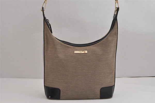 Authentic GUCCI Shoulder Bag Purse GG Canvas Leather 0014204 Beige 2498J