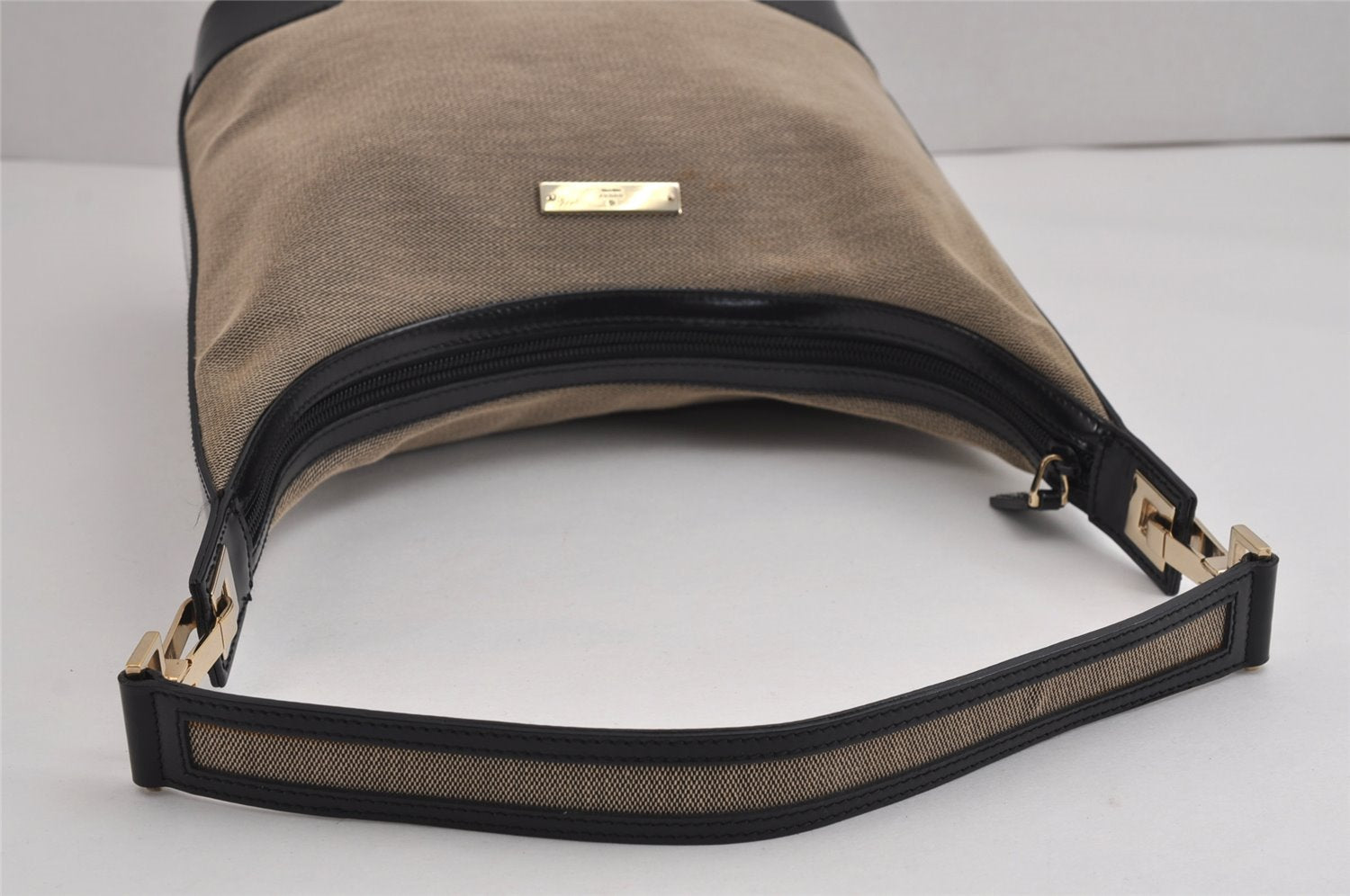 Authentic GUCCI Shoulder Bag Purse GG Canvas Leather 0014204 Beige 2498J