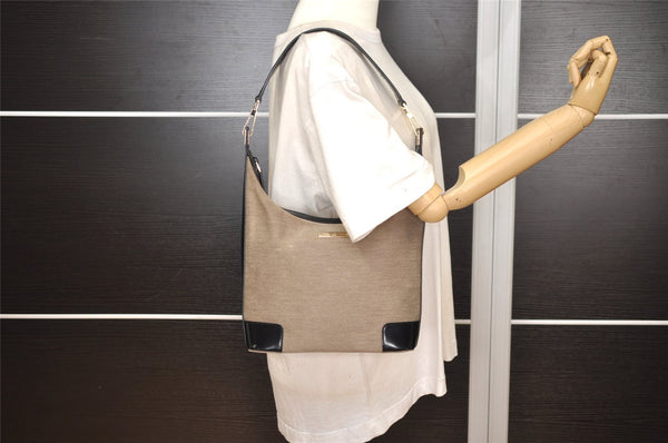 Authentic GUCCI Shoulder Bag Purse GG Canvas Leather 0014204 Beige 2498J