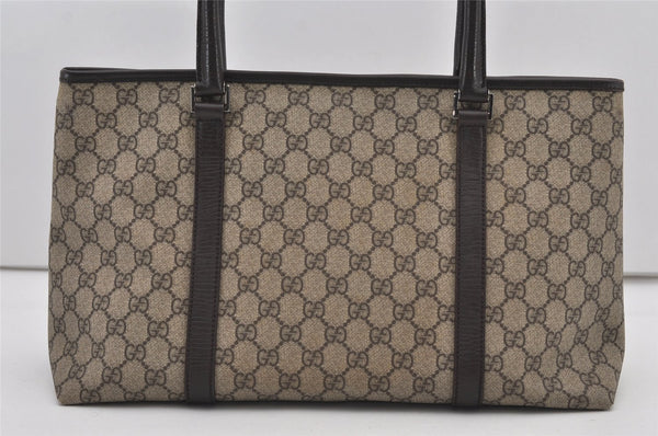 Authentic GUCCI Vintage Shoulder Hand Tote Bag GG PVC Leather 114595 Brown 2500J