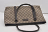 Authentic GUCCI Vintage Shoulder Hand Tote Bag GG PVC Leather 114595 Brown 2500J