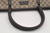 Authentic GUCCI Vintage Shoulder Hand Tote Bag GG PVC Leather 114595 Brown 2500J
