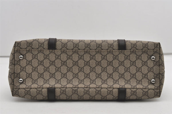 Authentic GUCCI Vintage Shoulder Hand Tote Bag GG PVC Leather 114595 Brown 2500J