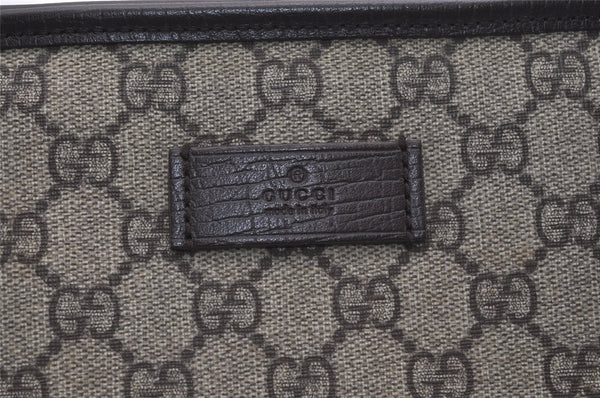 Authentic GUCCI Vintage Shoulder Hand Tote Bag GG PVC Leather 114595 Brown 2500J