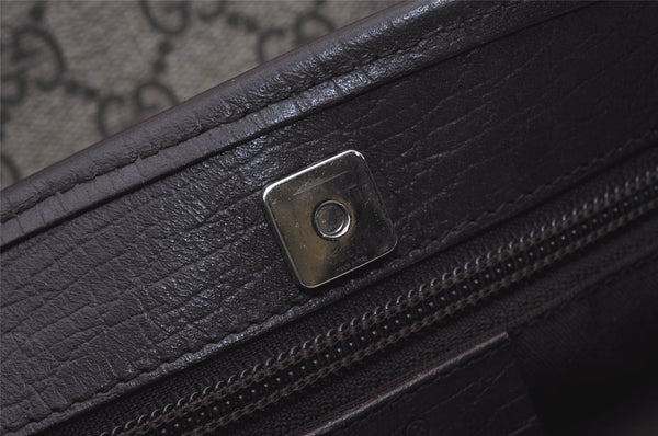 Authentic GUCCI Vintage Shoulder Hand Tote Bag GG PVC Leather 114595 Brown 2500J