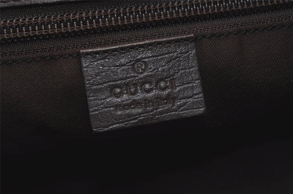 Authentic GUCCI Vintage Shoulder Hand Tote Bag GG PVC Leather 114595 Brown 2500J