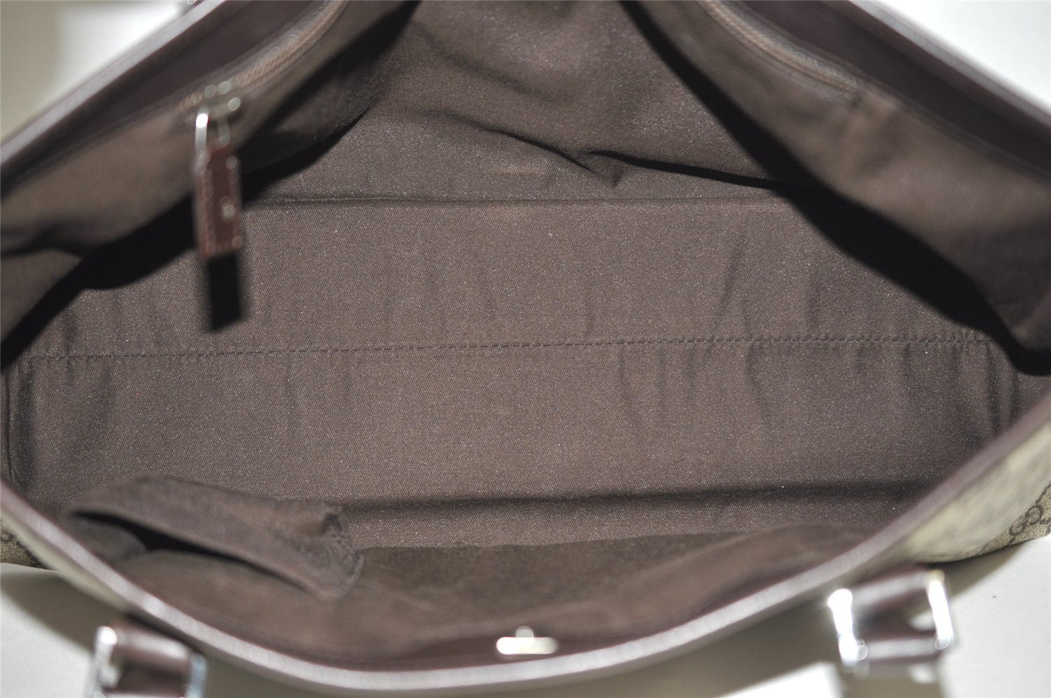 Authentic GUCCI Vintage Shoulder Hand Tote Bag GG PVC Leather 114595 Brown 2500J