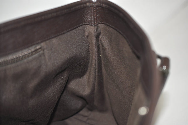 Authentic GUCCI Vintage Shoulder Hand Tote Bag GG PVC Leather 114595 Brown 2500J