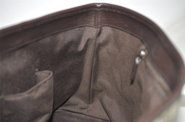 Authentic GUCCI Vintage Shoulder Hand Tote Bag GG PVC Leather 114595 Brown 2500J