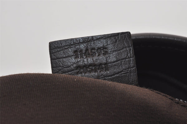 Authentic GUCCI Vintage Shoulder Hand Tote Bag GG PVC Leather 114595 Brown 2500J