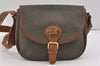 Authentic Burberrys Leather Shoulder Cross Body Bag Purse Green Junk 2500K