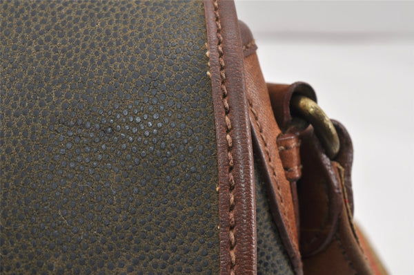 Authentic Burberrys Leather Shoulder Cross Body Bag Purse Green Junk 2500K