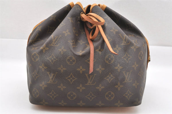 Authentic Louis Vuitton Monogram Petit Noe M42226 Shoulder Drawstring Bag 2501J