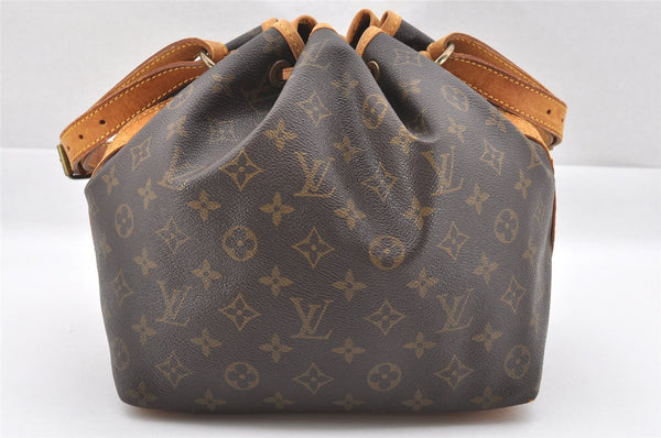 Authentic Louis Vuitton Monogram Petit Noe M42226 Shoulder Drawstring Bag 2501J