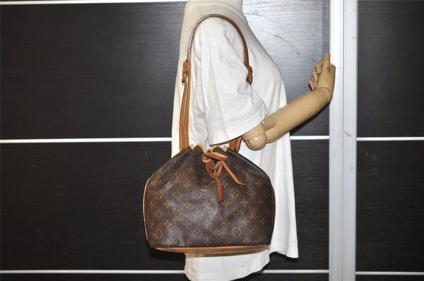 Authentic Louis Vuitton Monogram Petit Noe M42226 Shoulder Drawstring Bag 2501J