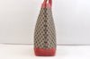 Authentic GUCCI Vintage Hand Tote Bag GG Canvas Leather 0021121 Black Red 2501K