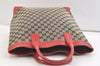 Authentic GUCCI Vintage Hand Tote Bag GG Canvas Leather 0021121 Black Red 2501K