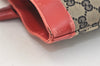 Authentic GUCCI Vintage Hand Tote Bag GG Canvas Leather 0021121 Black Red 2501K