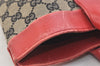 Authentic GUCCI Vintage Hand Tote Bag GG Canvas Leather 0021121 Black Red 2501K