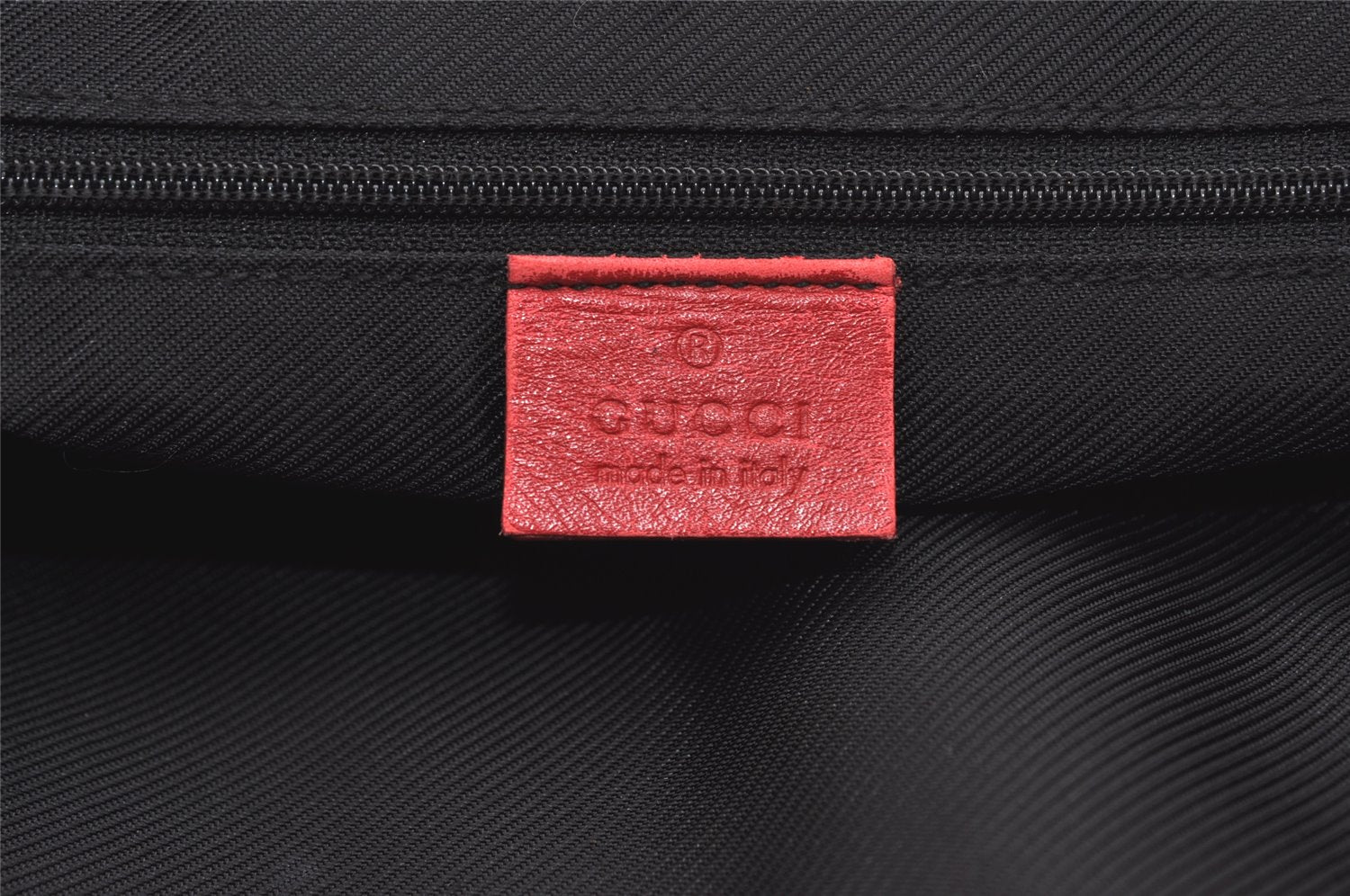 Authentic GUCCI Vintage Hand Tote Bag GG Canvas Leather 0021121 Black Red 2501K