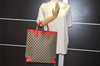 Authentic GUCCI Vintage Hand Tote Bag GG Canvas Leather 0021121 Black Red 2501K