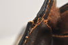 Authentic GUCCI Web Sherry Line Clutch Hand Bag Purse GG PVC Leather Brown 2502K